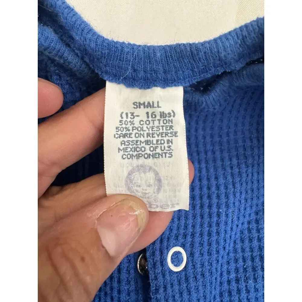 Vintage Baby Boy Clothes Lot 3-9M 90s Thermal Shirts Pajamas Bundle 5 Piece